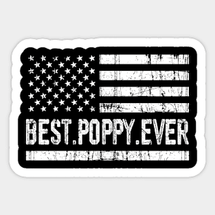 Father's Day Best Poppy Ever with US American Flag Sticker